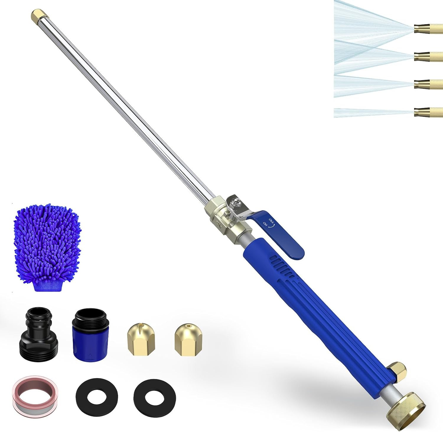 Jet Nozzle High Pressure Hose Nozzle, 2-In-1 High Pressure Power Washer for Hous
