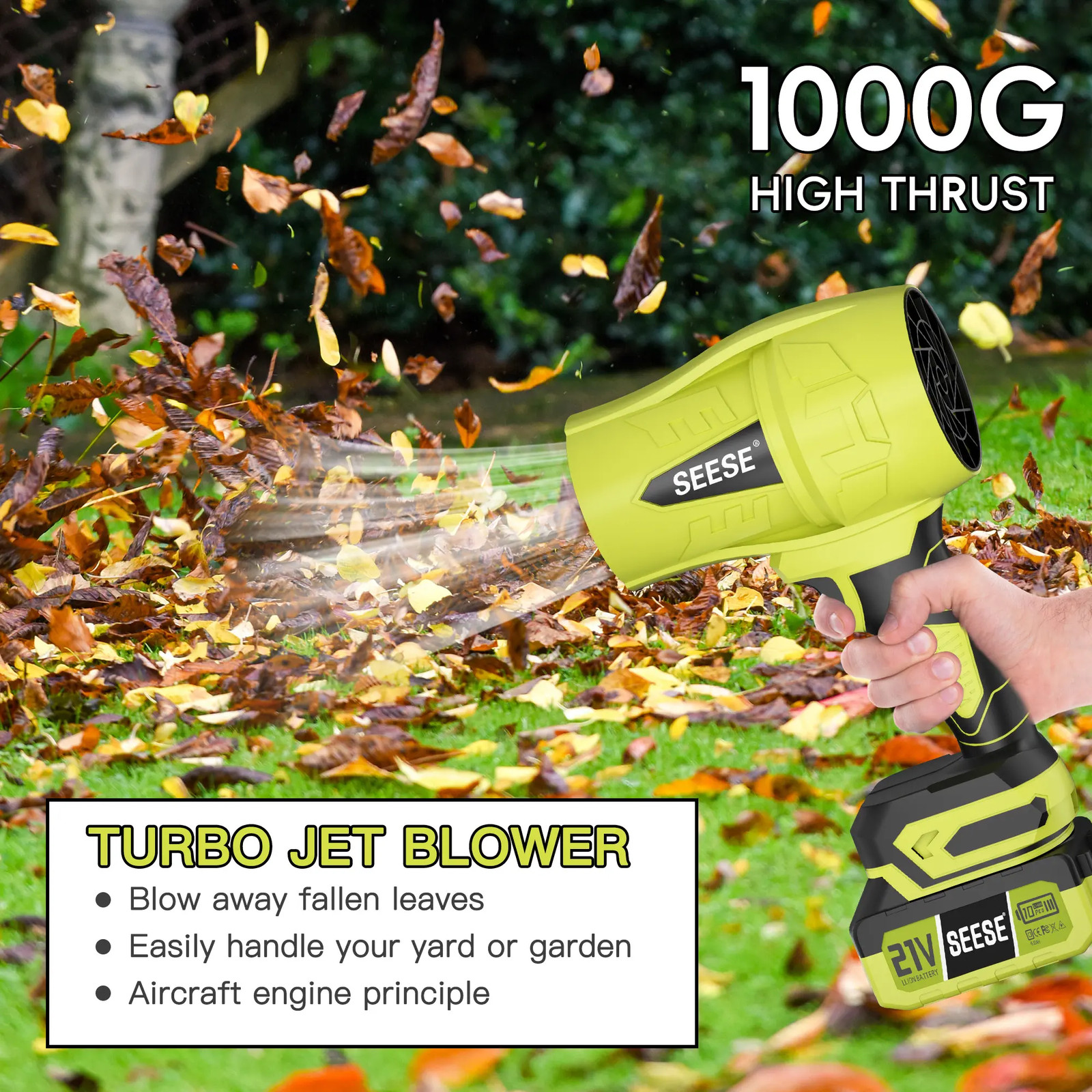【Dealsforyoudays】Seese 21V Cordless Car Cleaning Kit with 1000 PSI Pressure Wash