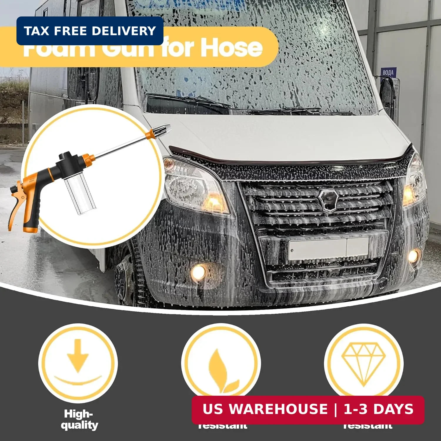 High Pressure Soap Sprayer for Garden Hose, Foam Gun Car Wash Sprayer with 3.5oz