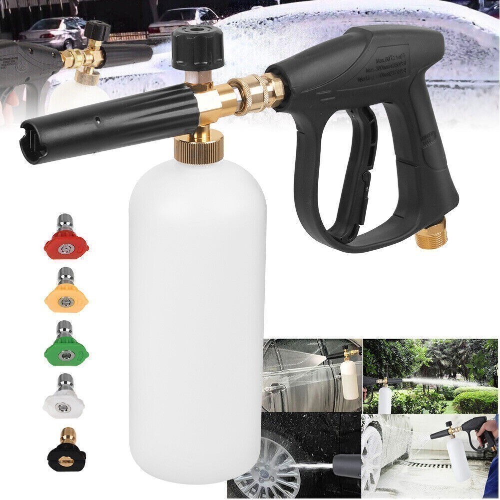 Pressure Washer Gun 1/4″ Car Wash Soap Lance Cannon Spray Jet Bottle Snow Foam