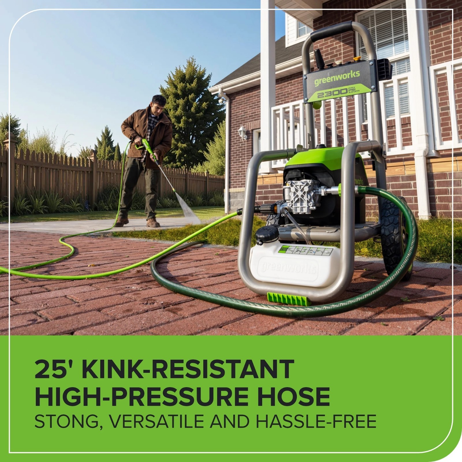Greenworks 2300 PSI Electric Pressure Washer(Gen2) 35Ft Cord 25Ft Hose 5 Nozzles