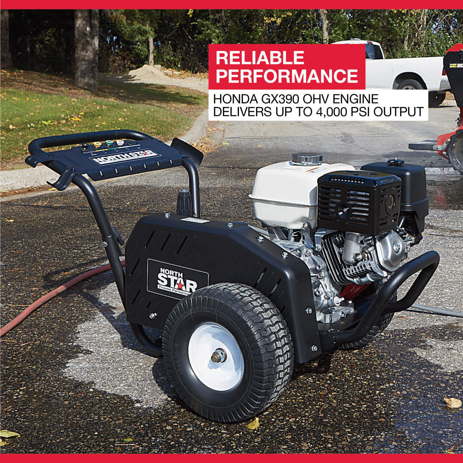 NorthStar Gas Cold Water Pressure Washer, Honda GX390 OHV Engine, 4000 PSI, 3.5