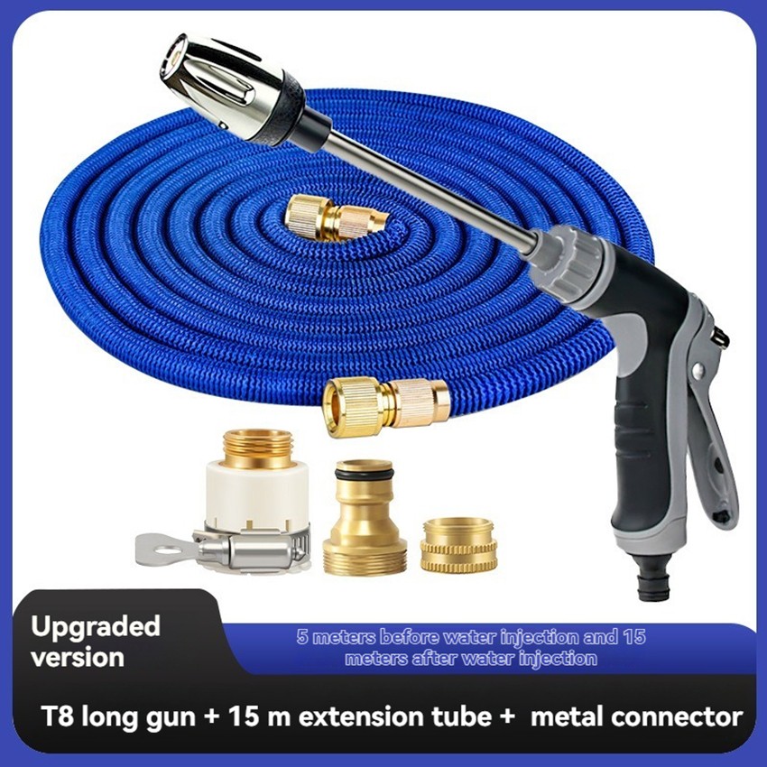 T8 Car Wash High-Pressure Water Gun Metal Extension Pole Rubber-Coated Handle