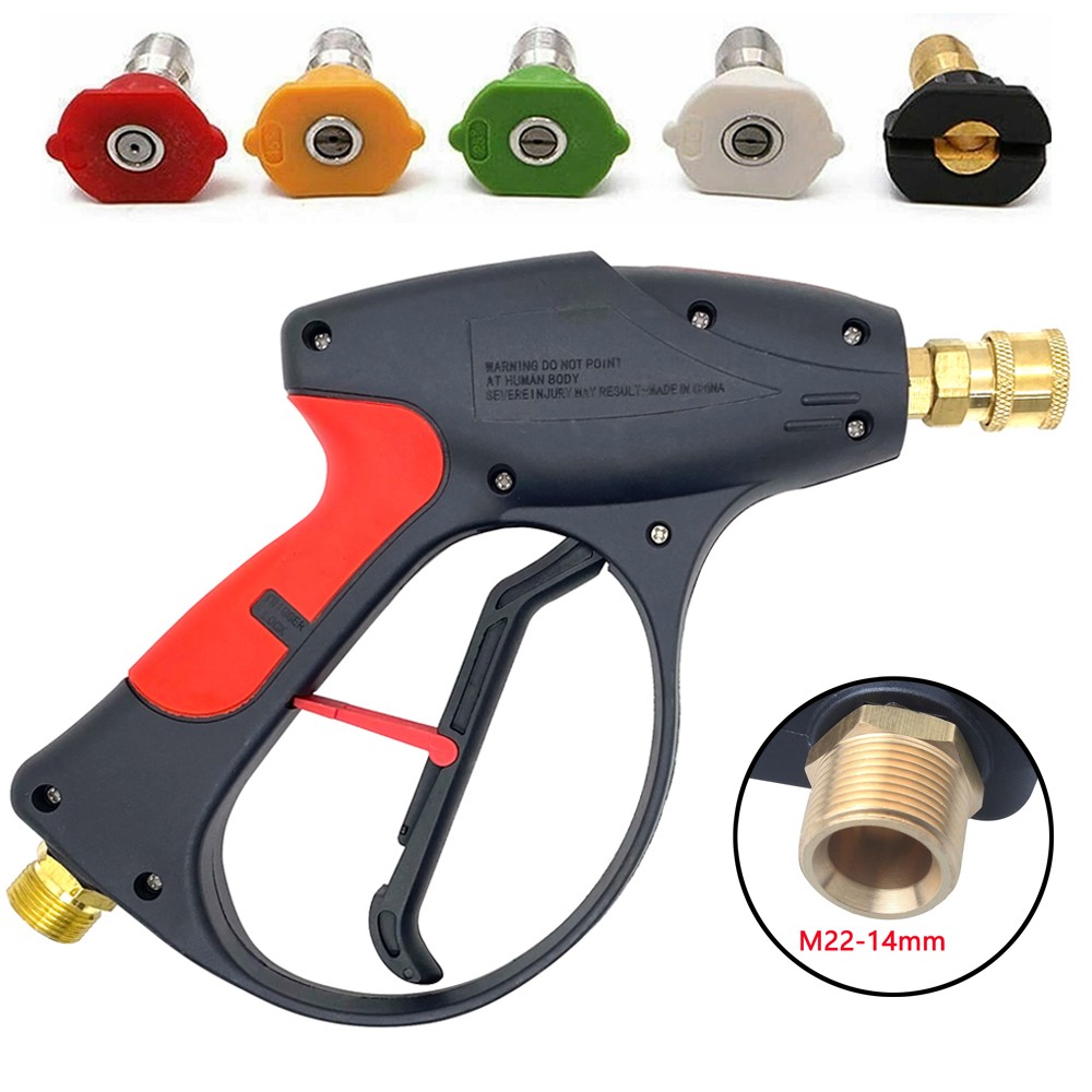 1/4″ High Pressure Washer Gun 4000 PSI Car Washing Spray Gun and Wand 5 Nozzles