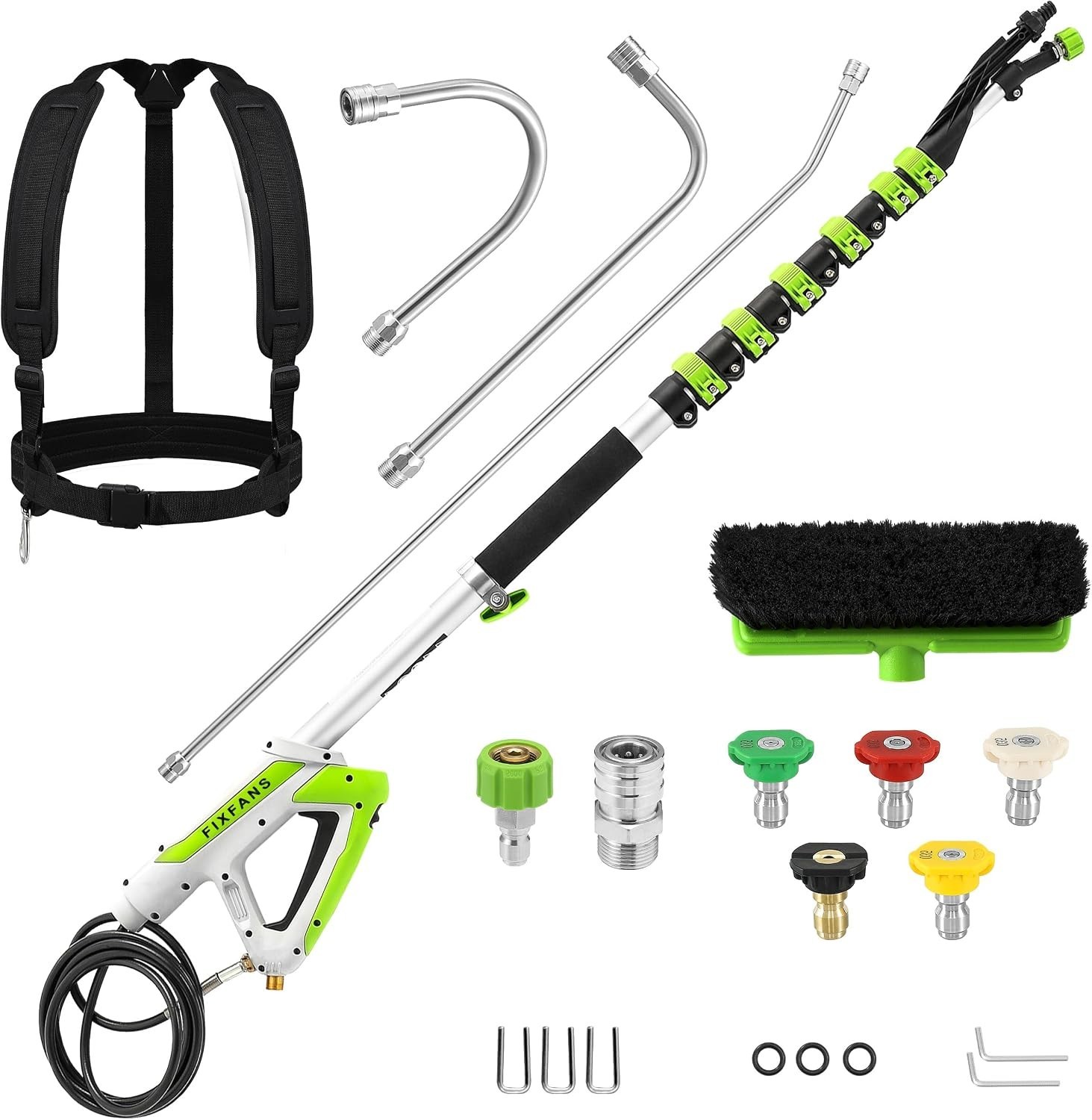 21 FT Telescoping Pressure Washer Wand with Brush, 4000 PSI | Telescopic Power..