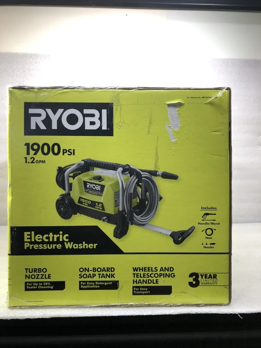 Ryobi RY1419MTVNM 1900 PSI 1.2 GPM Electric Pressure Washer New – OPEN box