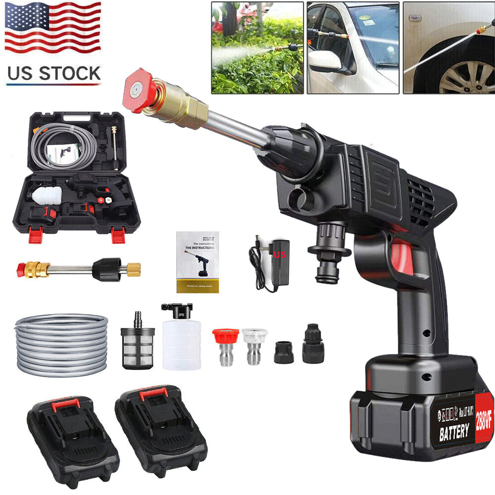 Portable Cordless Electric High Pressure Water Spray Gun Car Washer Cleaner Tool