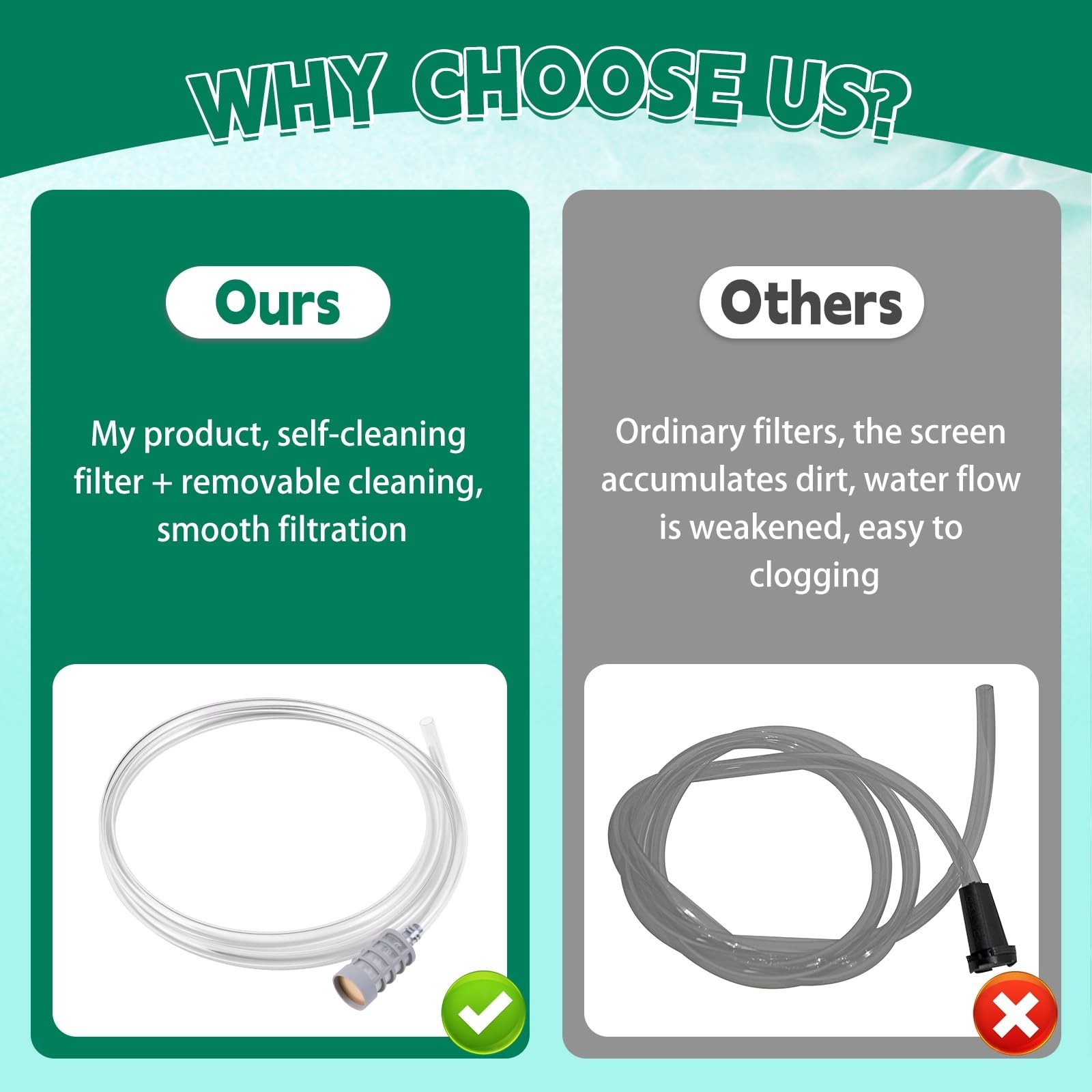 Pressure Washer Siphon Hose – 2 Pack, Soap Chemical Injector Tubing with Filter