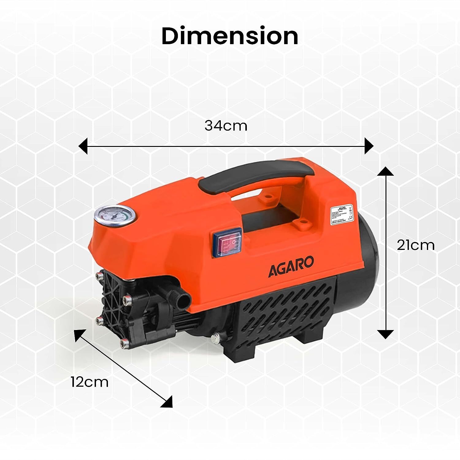 AGARO Supreme High Pressure Washer, 1800 Watts, for Car & Home Cleaning Purpose