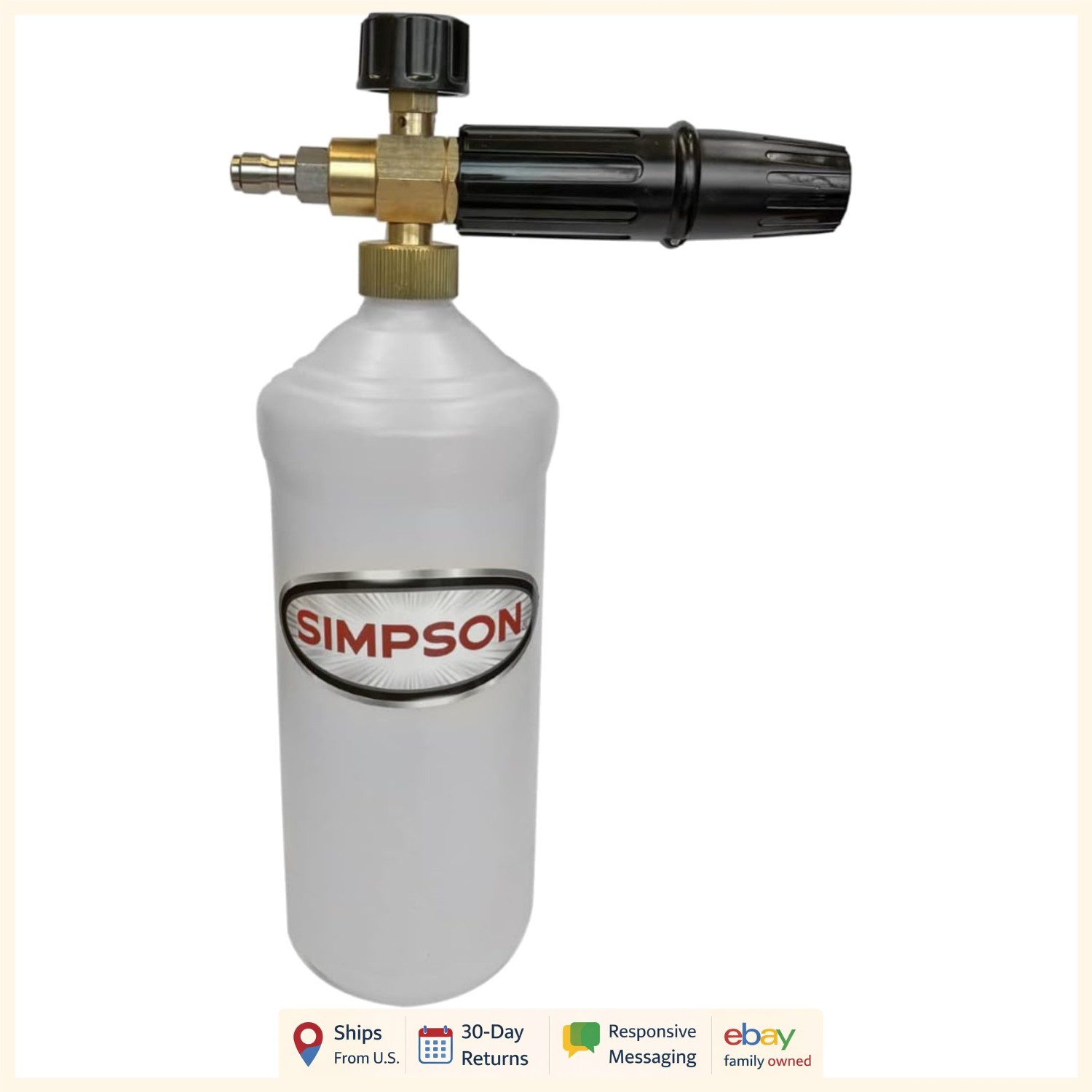 Compact Foam Cannon with Globe Valve and Quick Connector for Pressure Washers