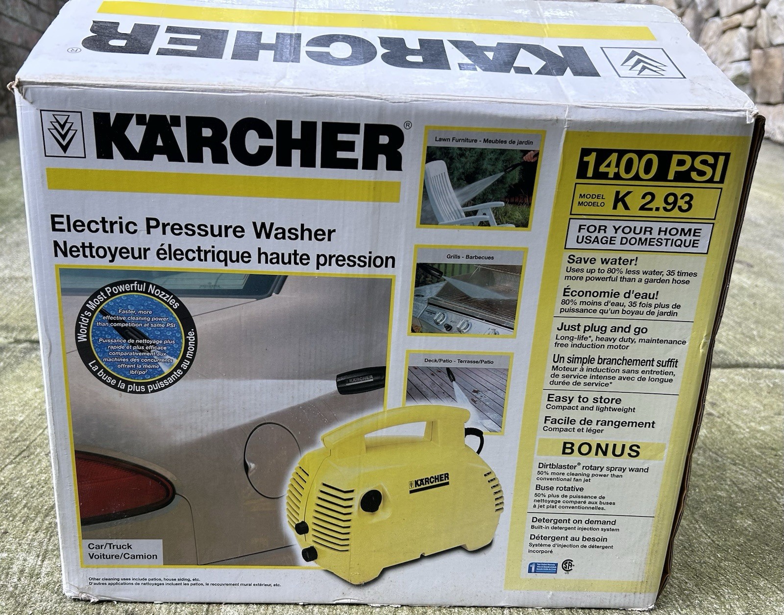 Karcher K2.93 Cold Water Electric Pressure Washer 1400 PSI
