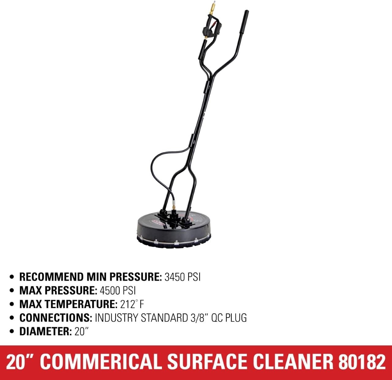 Cleaning 80182 Universal 20″ Industrial Pressure Washer Surface Cleaner for Hot