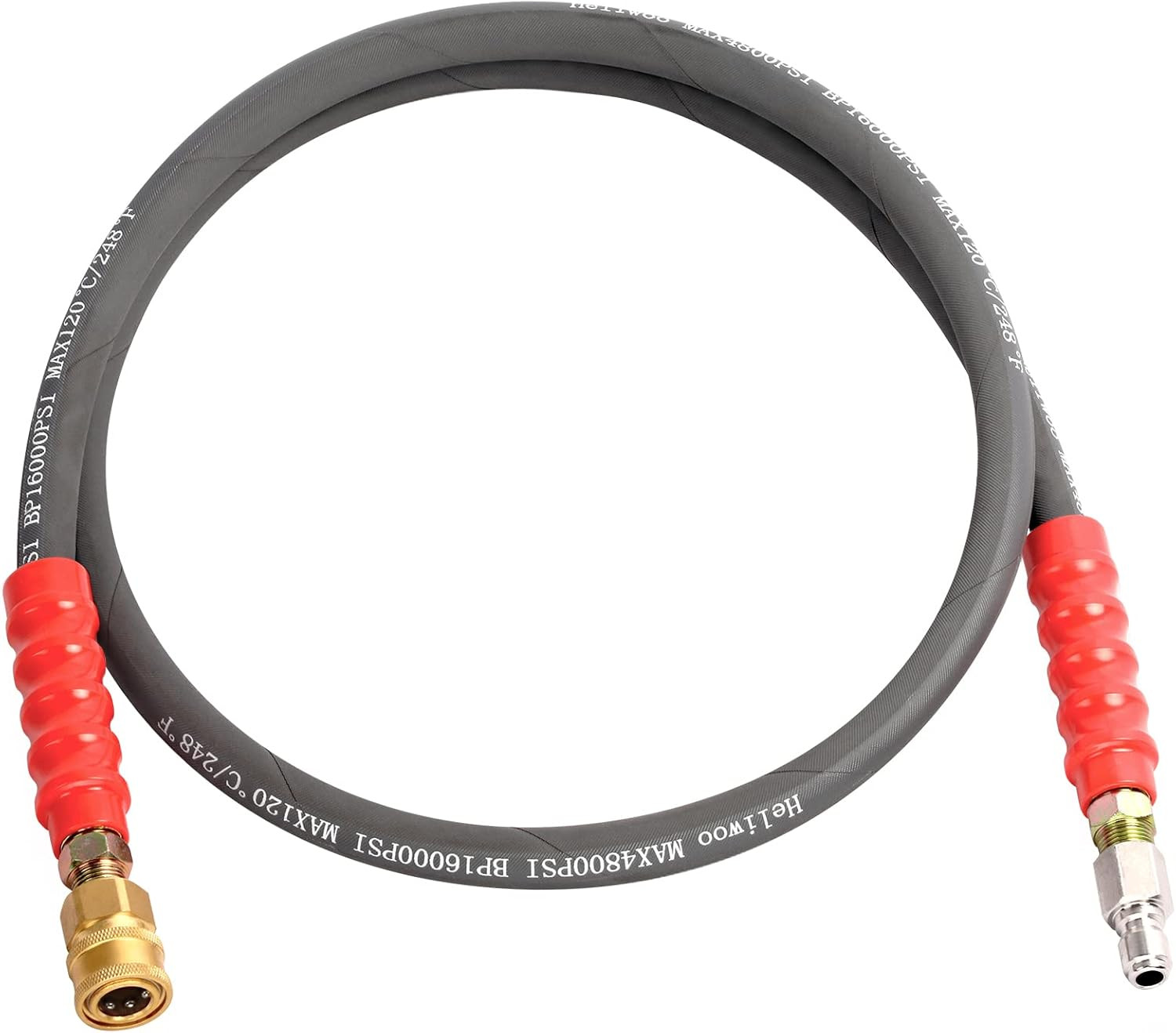 Pressure Washer Whip Hose 5FT, 3/8” Reel Connector for Power Washer, 248°F Hot