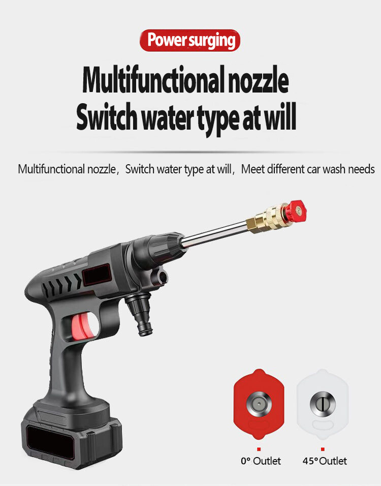 300W 60Bar 30000mAh Wireless High Pressure Car Washer Gun Foam Generator Cleaner