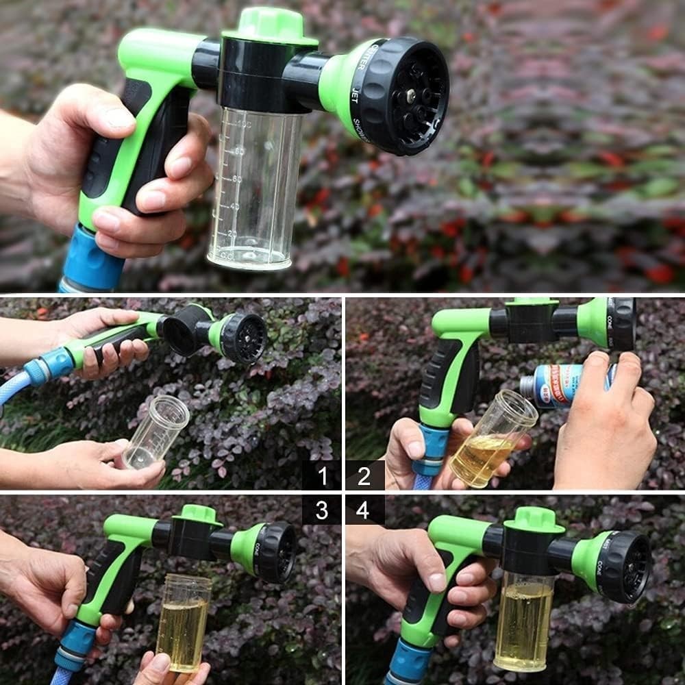 8-in-1 High-Pressure Garden & Car Wash Foam Gun with Nozzle & Accessories