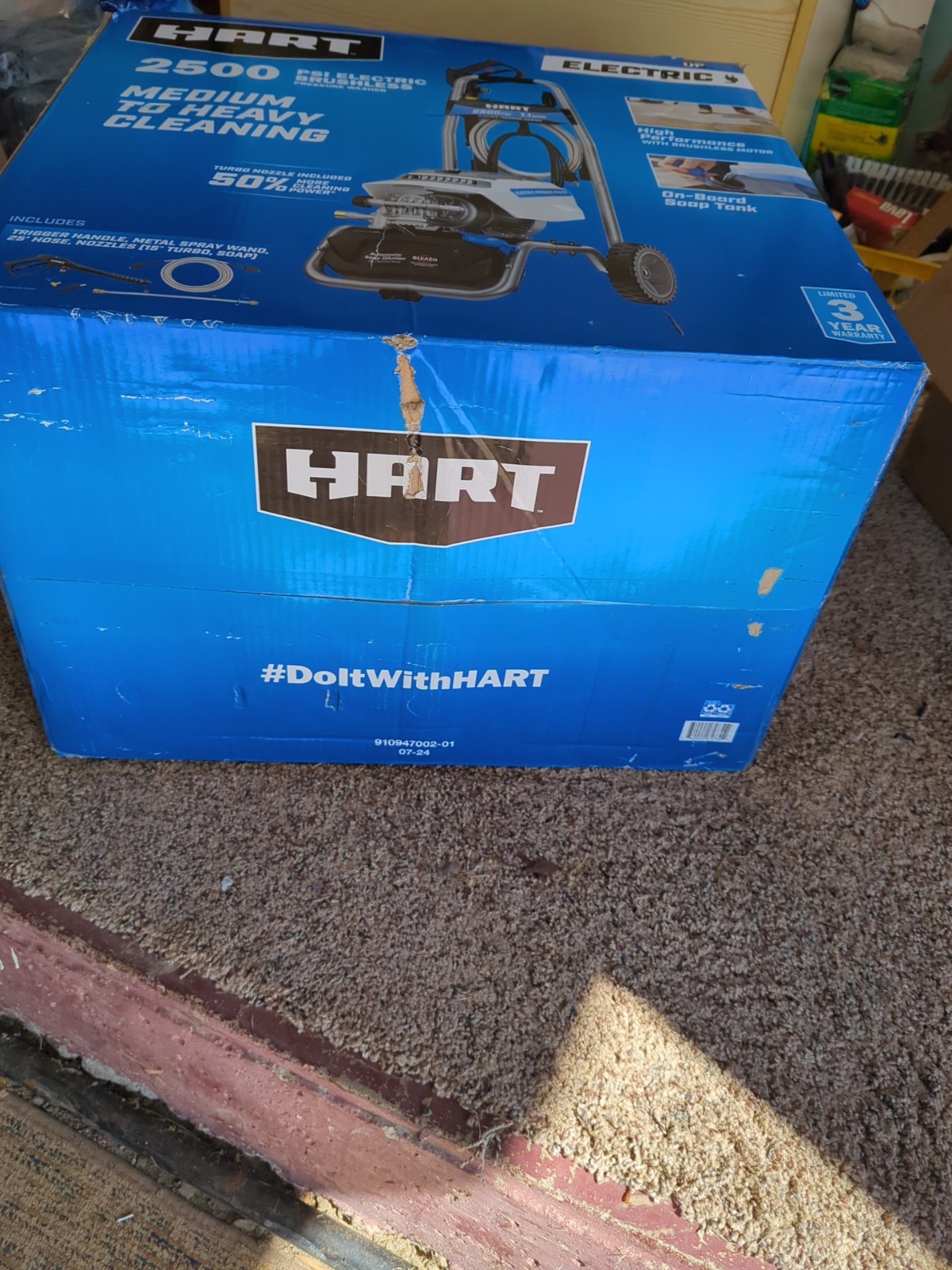 Hart HW142500 2500PSI 1.1 GPM Cold Water Electric Pressure Washer, Brushless NIB