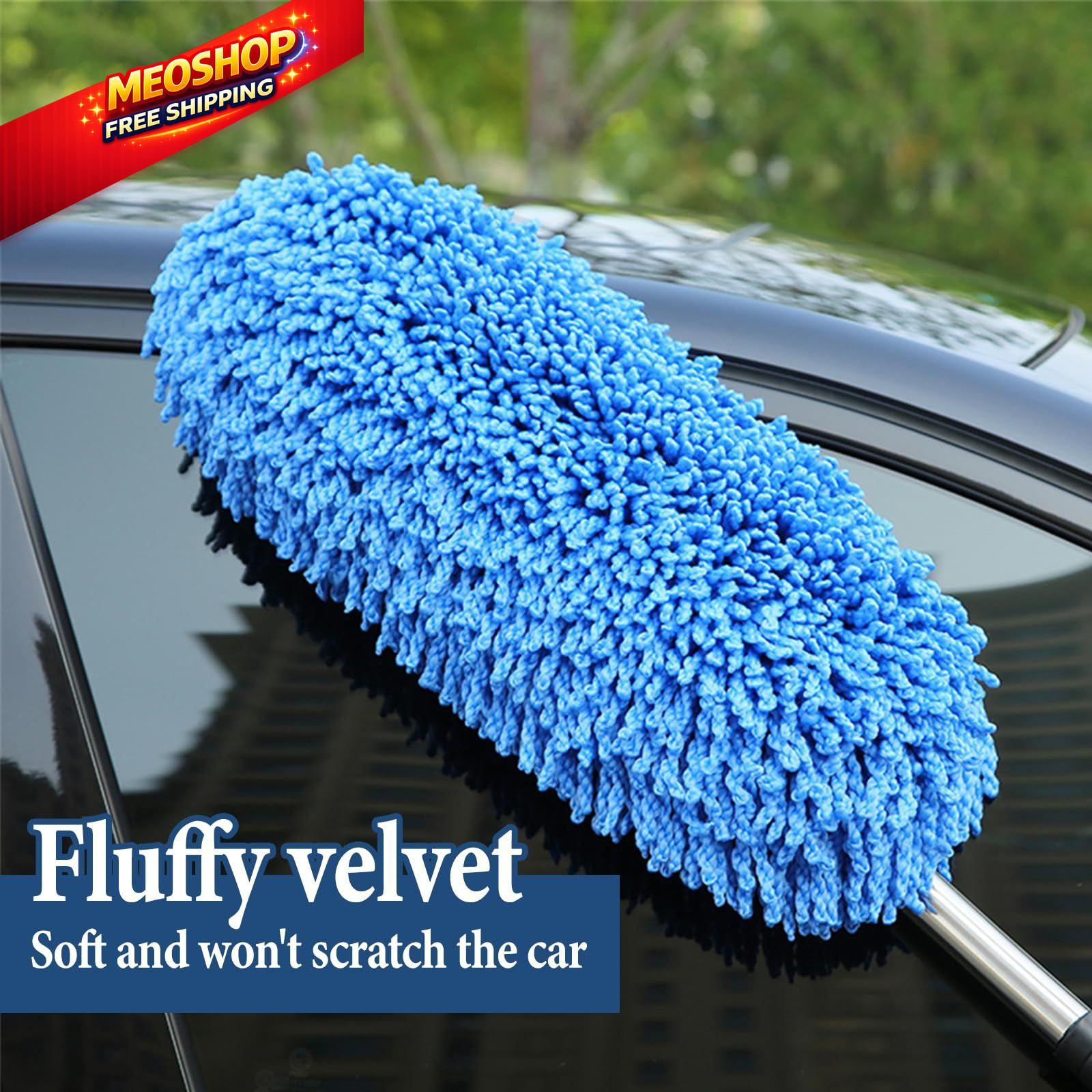 Car Duster Interior, Exterior Mini for Dust Brush with Blue