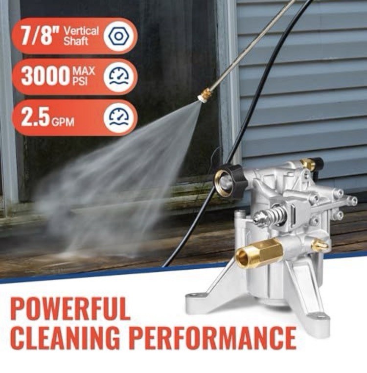 YAMATIC 7/8″ Shaft Vertical Pressure Washer Pump 3000 PSI 2.5 GPM Rear Inlet