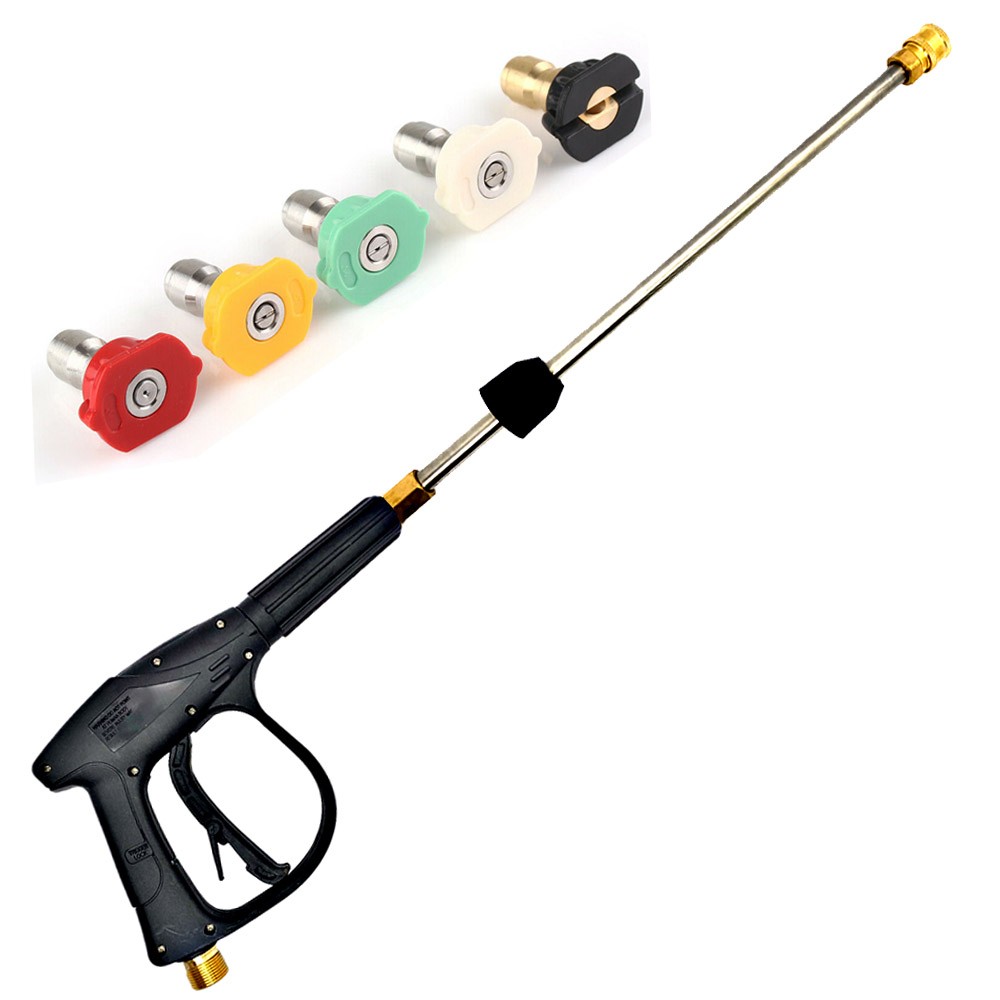 4000PSI High Pressure Car Power Washer Spray Gun Wand Lance Nozzle Tips Hose Kit