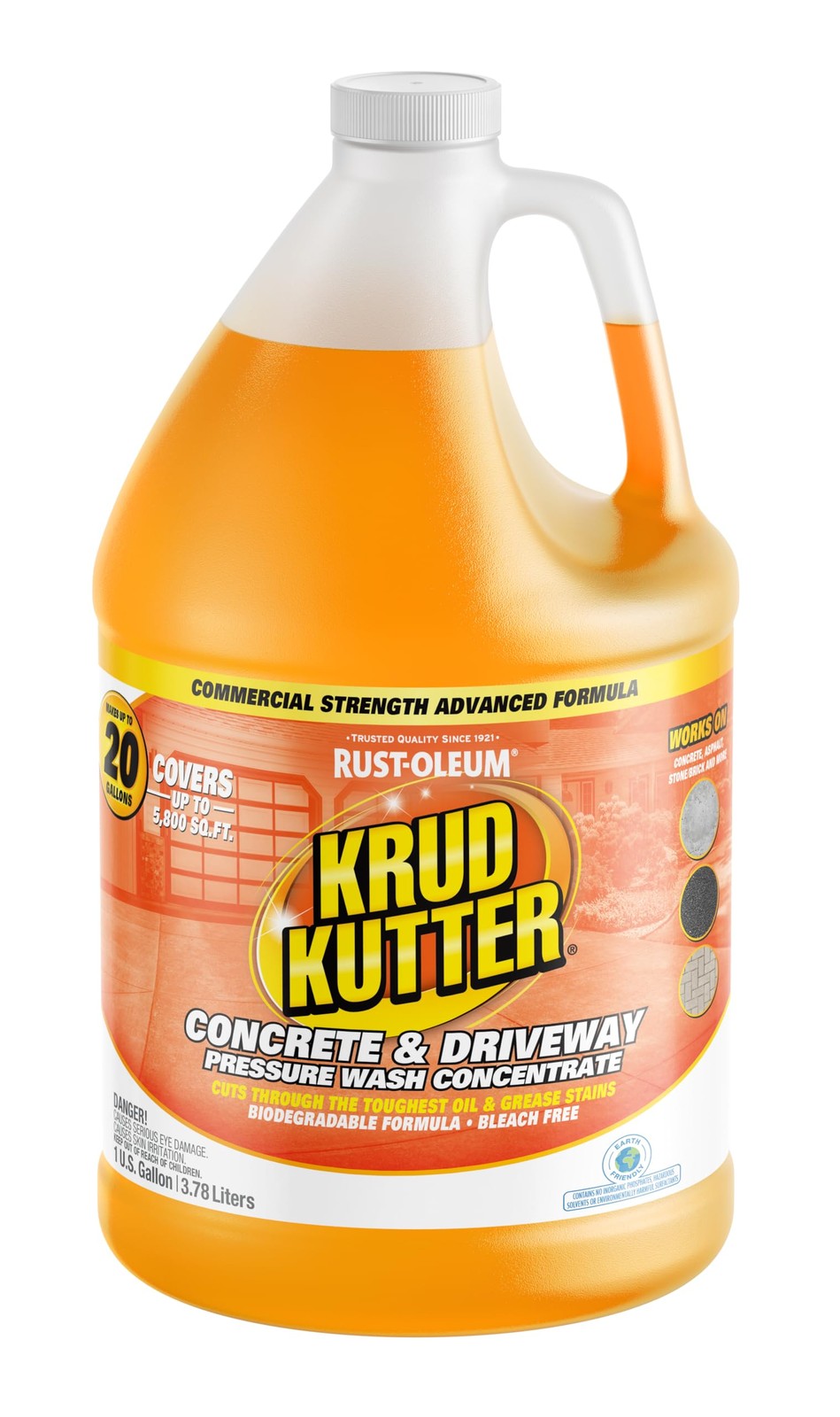 Krud Kutter Concrete Driveway Pressure Washer Concentrate Manual Use Cleaner