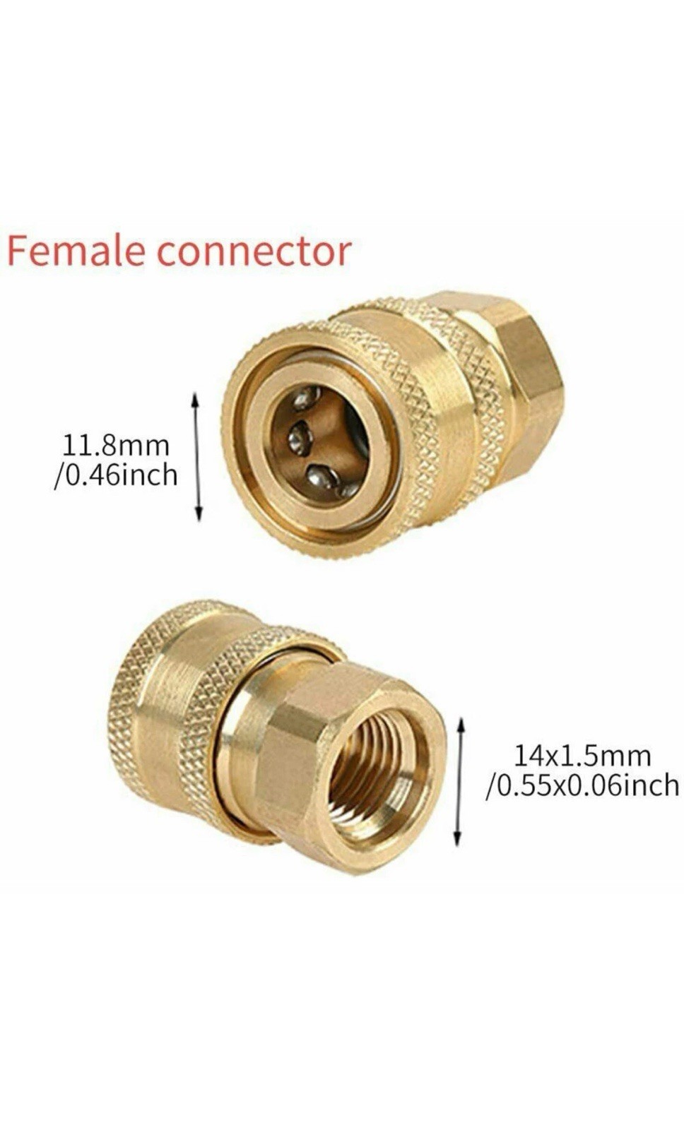 2PACK Pressure Washer Coupler Brass Fittings 1/4 Inch Quick Connect to Female