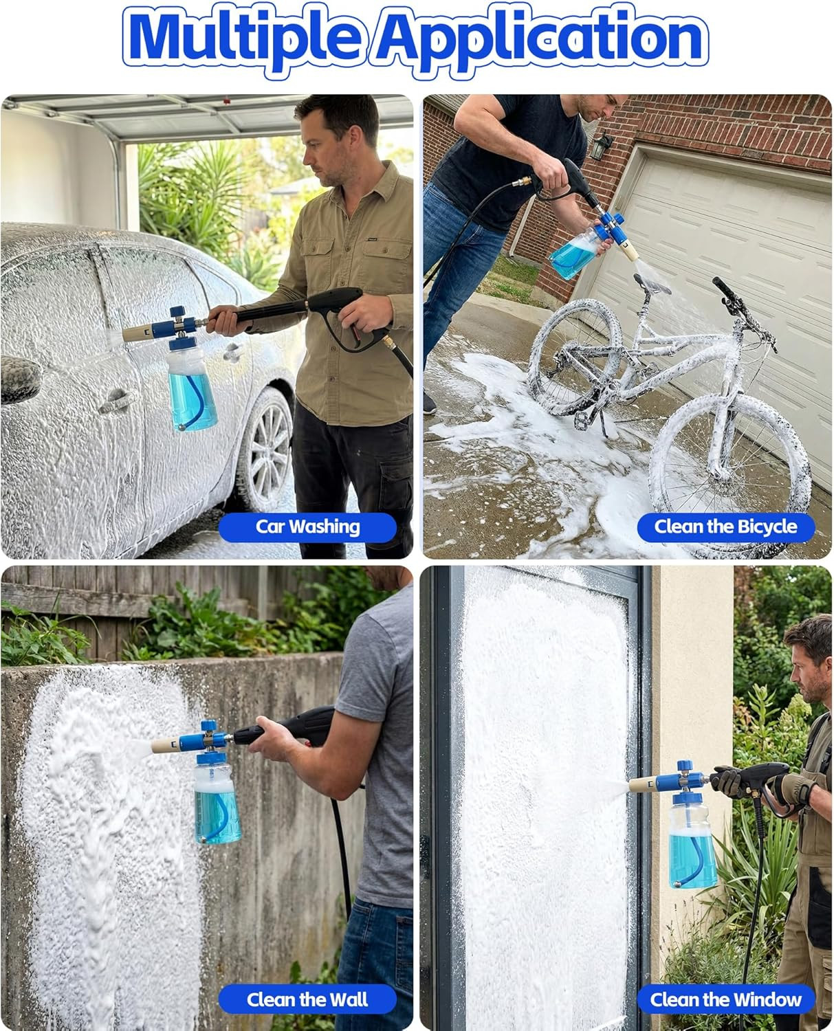 Foam Cannon for Pressure Washer with 1/4″ Quick Connector, Wide Mouth Foam Canno
