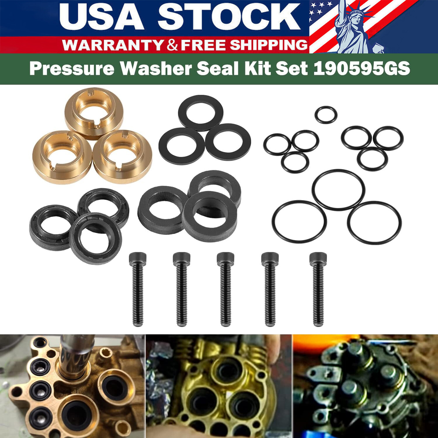 Complete Pressure Washer Seal Kit for Briggs Stratton 190595GS 190711GS 193807GS