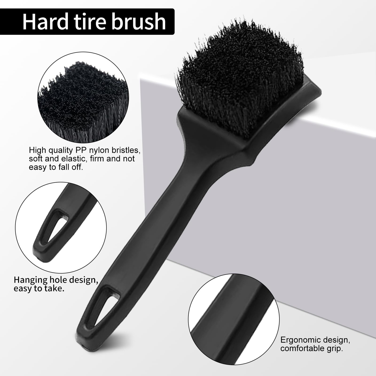 Bendable Wheel Brush Kits Soft Microfiber Cleaner Large, Black