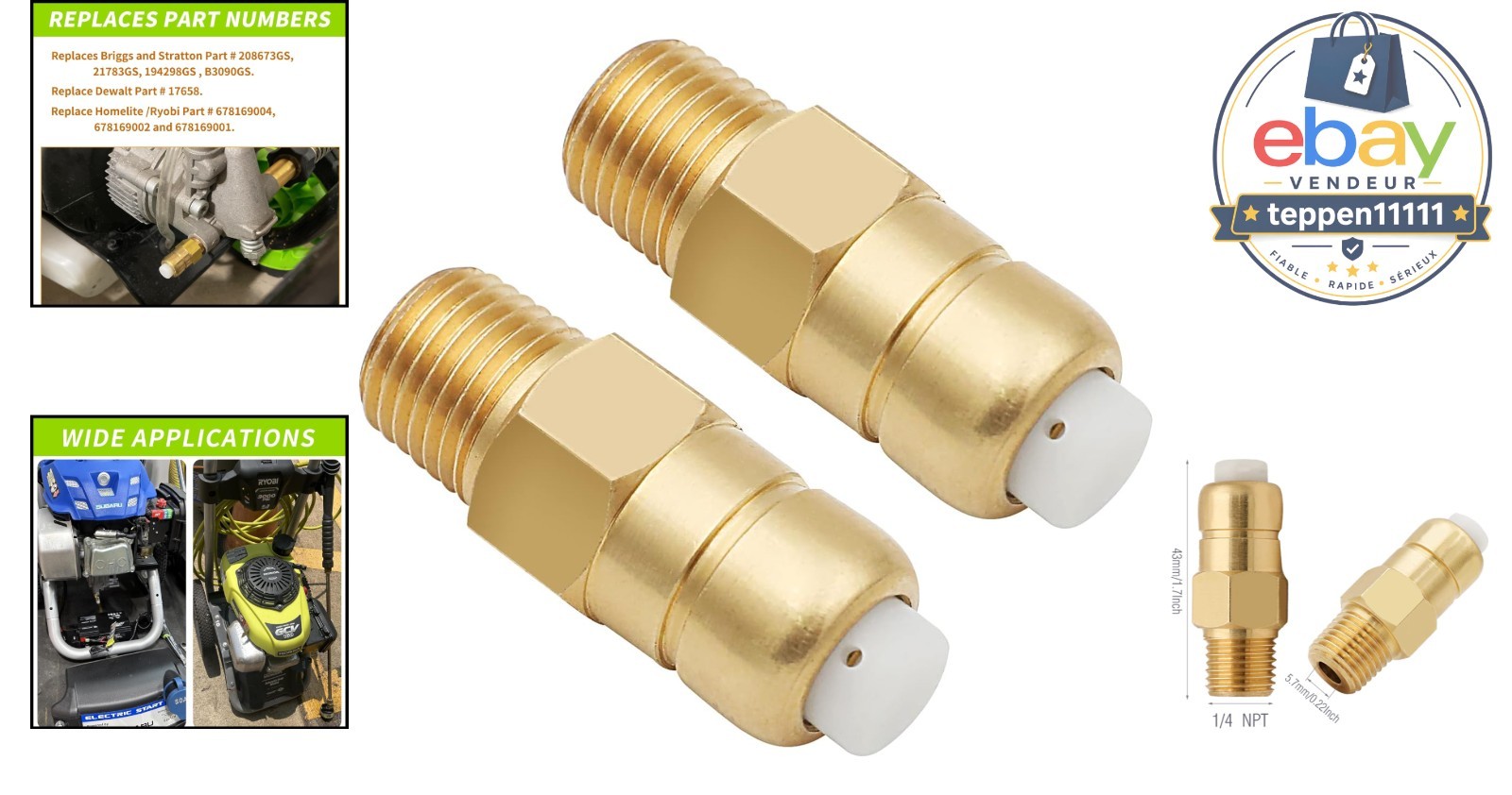 Thermal Relief Valve 1/4 Inch NPT 2 Pieces