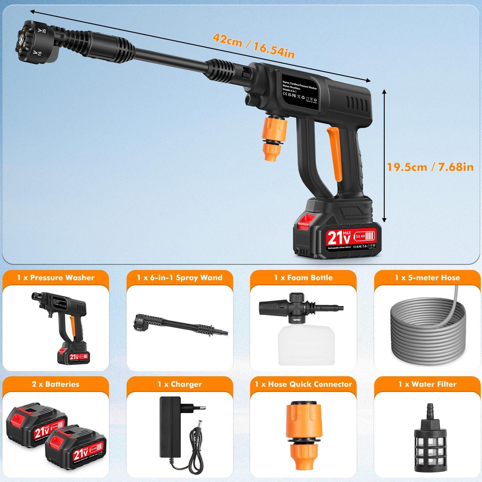 Car Washer Pressure High Gun Wireless Water Cleaner Car Portable Machine Wash
