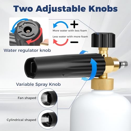 Foam Cannon Dual Connector for Pressure Washer, Industrial Car Nine-Piece Set