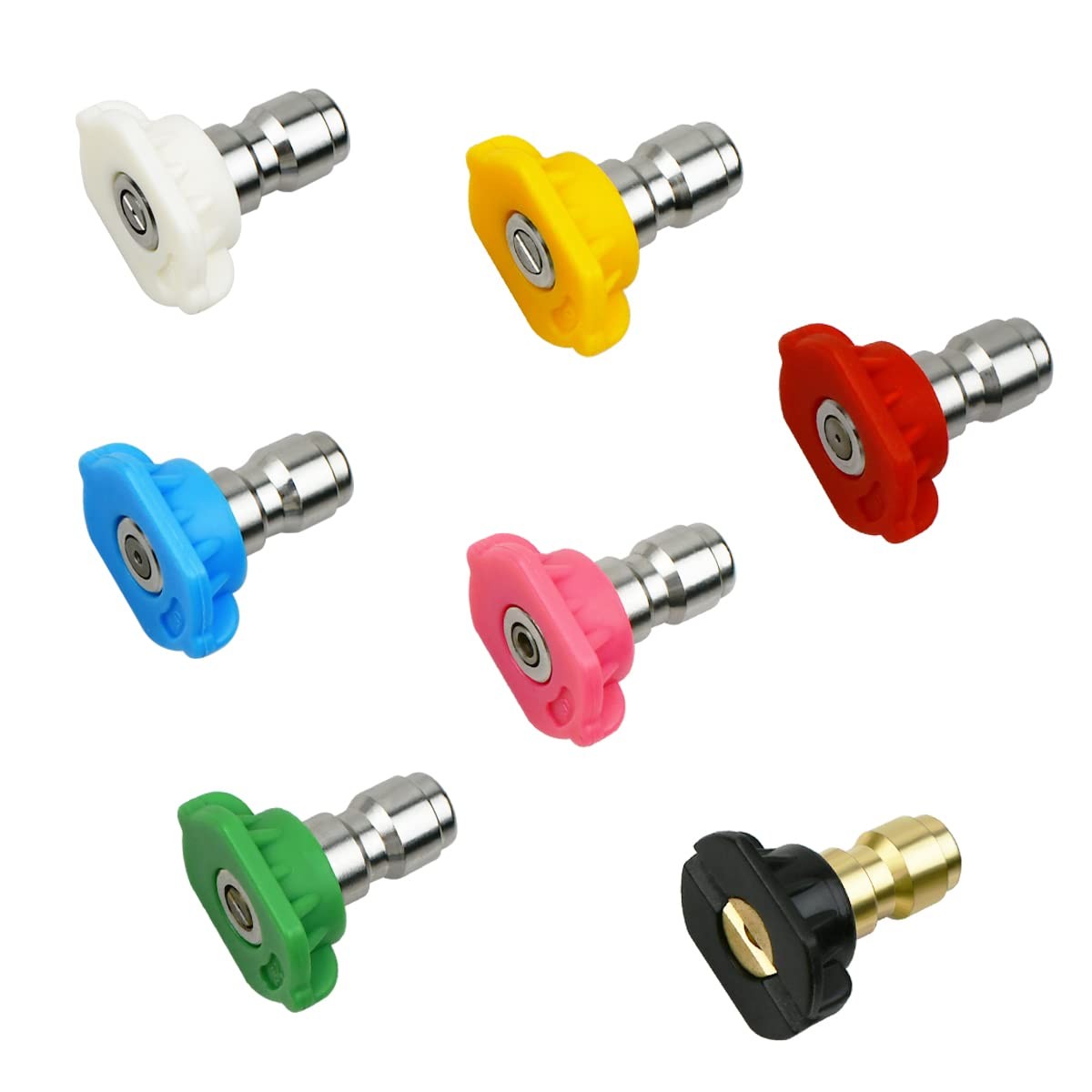 7 PCS Color Pressure Washer Spray Nozzle Tips 1/4 Inch Quick Connect 4000 PSI