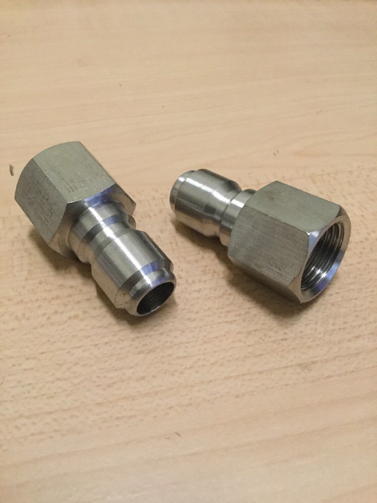 2- Power Pressure Washer 3/8″ FPT Quick Connect Plug 4000 PSI Stainless Steel