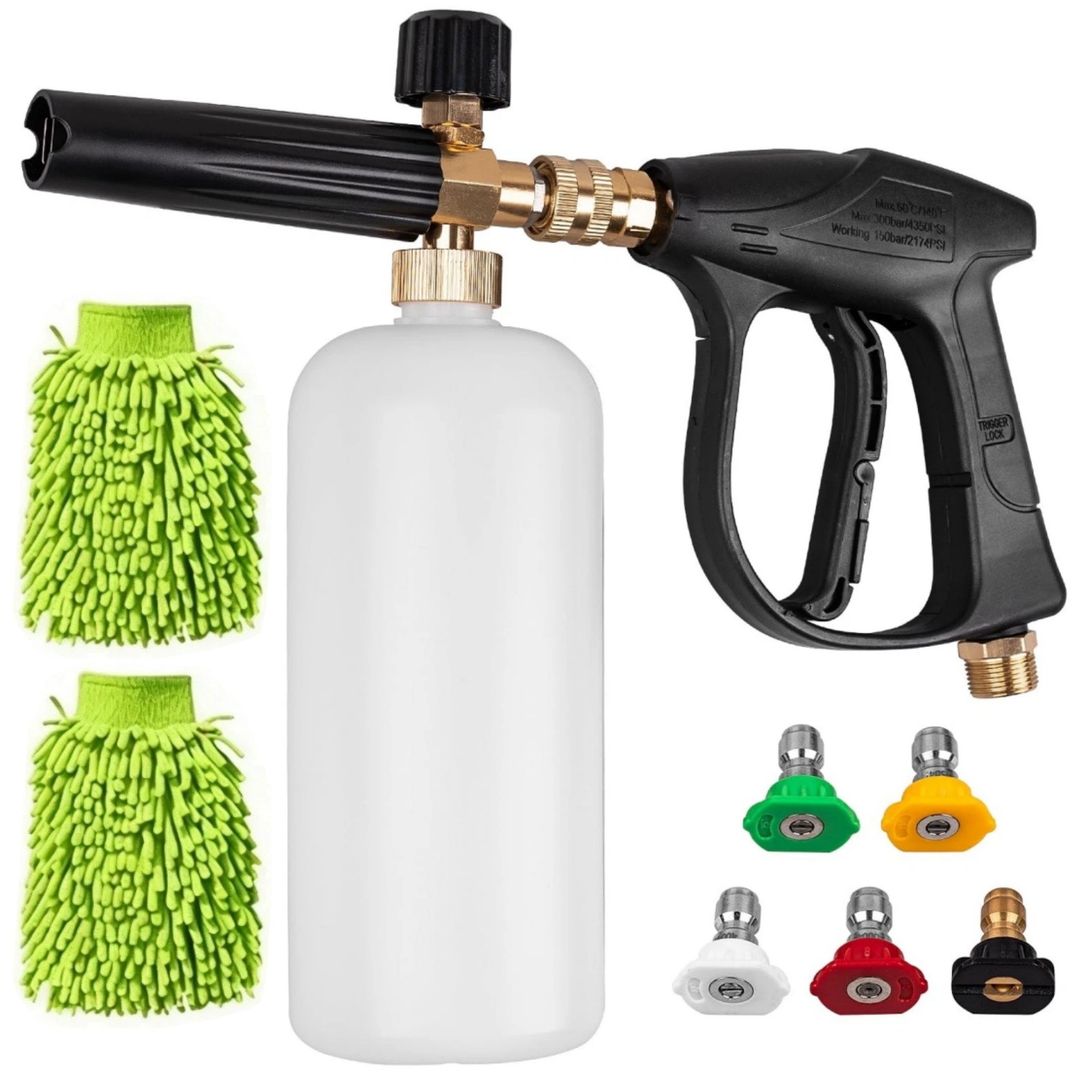 Pressure Washer Gun 1/4″ Car Wash Soap Lance Cannon Spray Jet Bottle Snow Foam