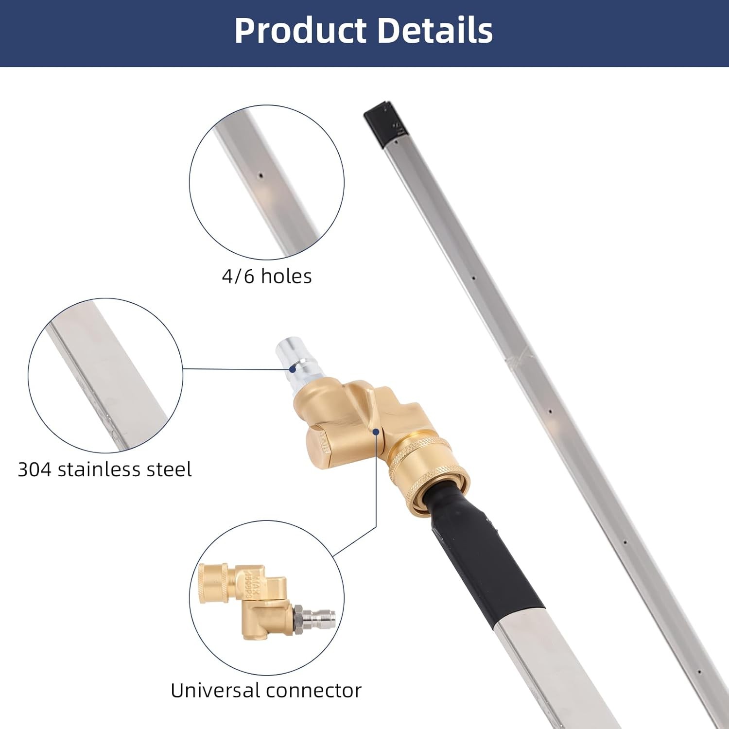 2pcs 47″ & 24″ Portable Radiator Cleaning Wand, Dual Water & Air Radiator Cleane