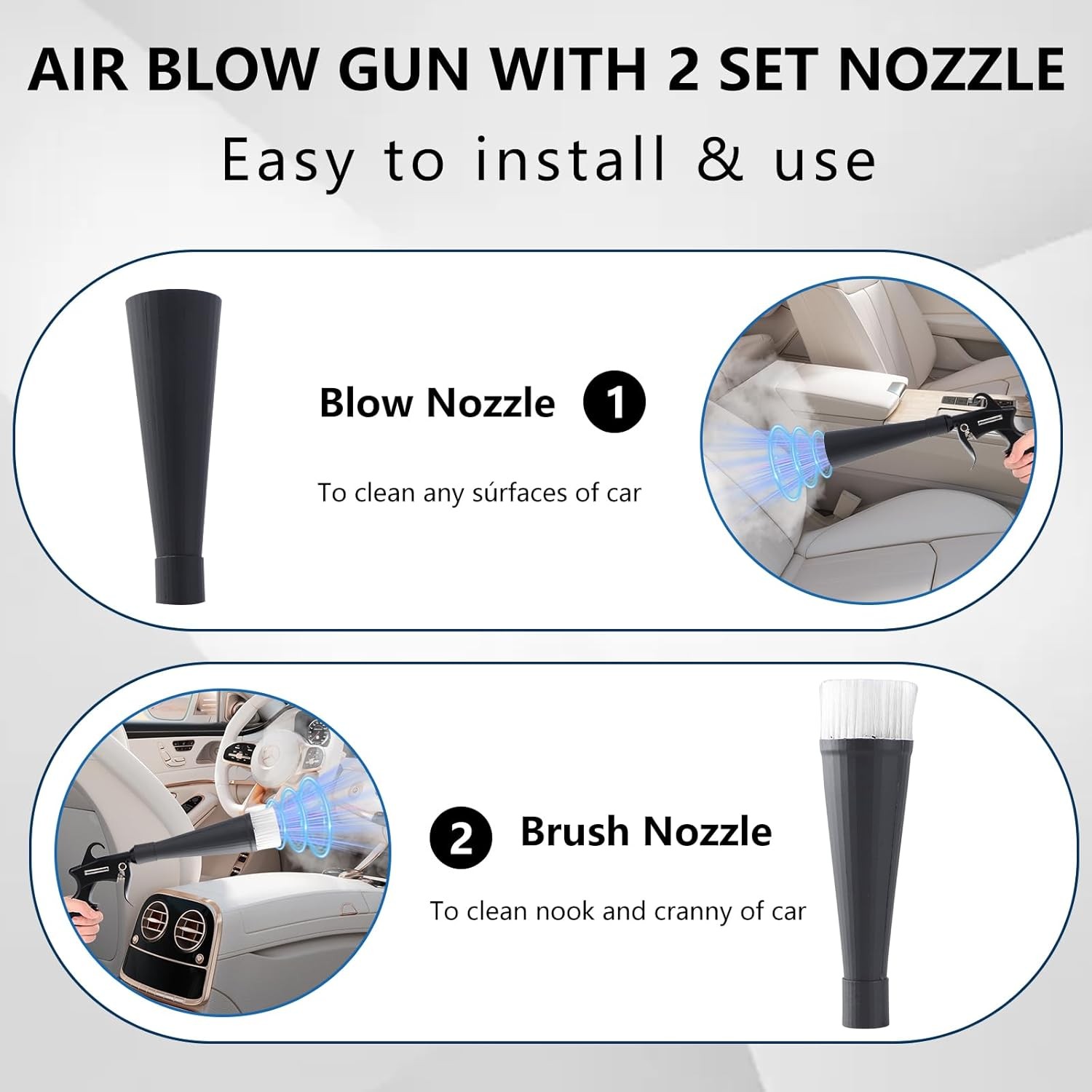 Tornado Detailing Car Cleaning Gun with Metal Nozzle | Interior Drying Air Gun |