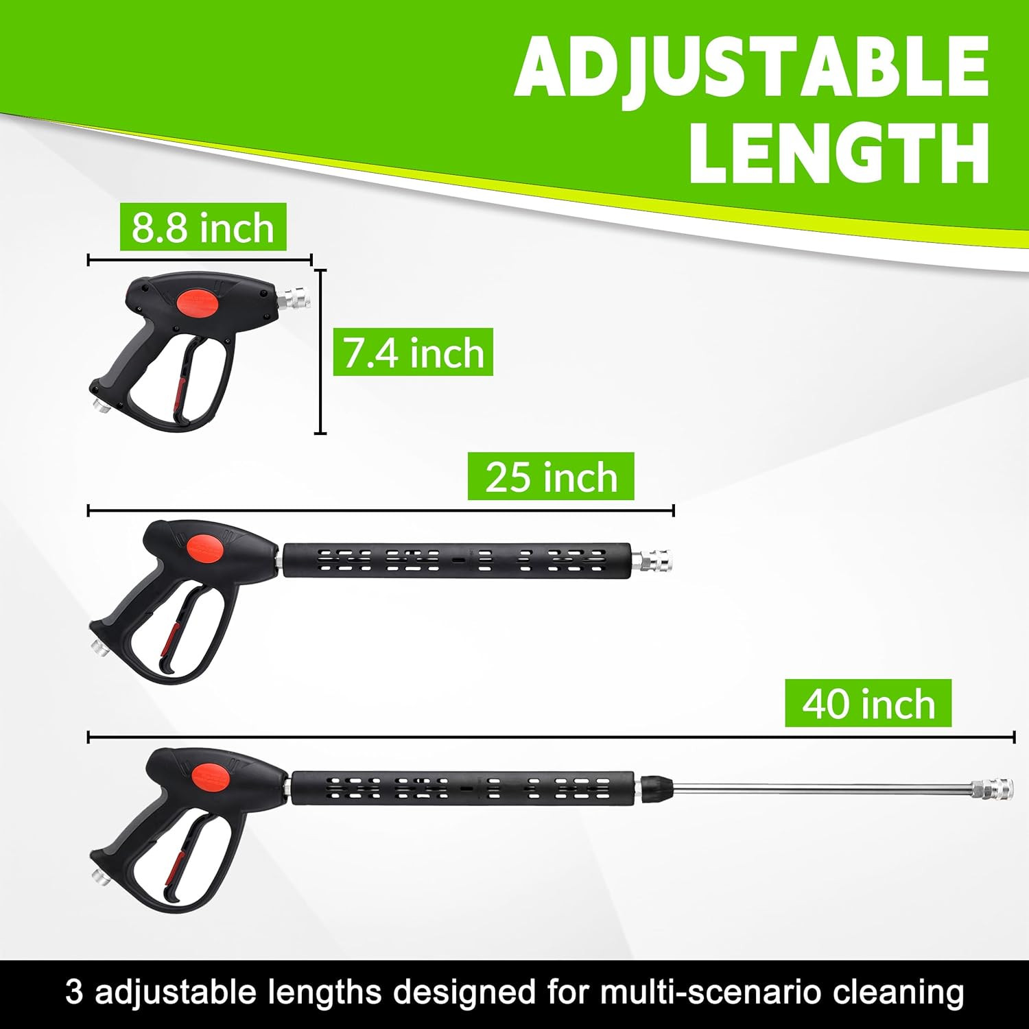 M MINGLE Pressure Washer Hose and Gun Kit, 25 FT Power Washer Hose with 5 Nozzle