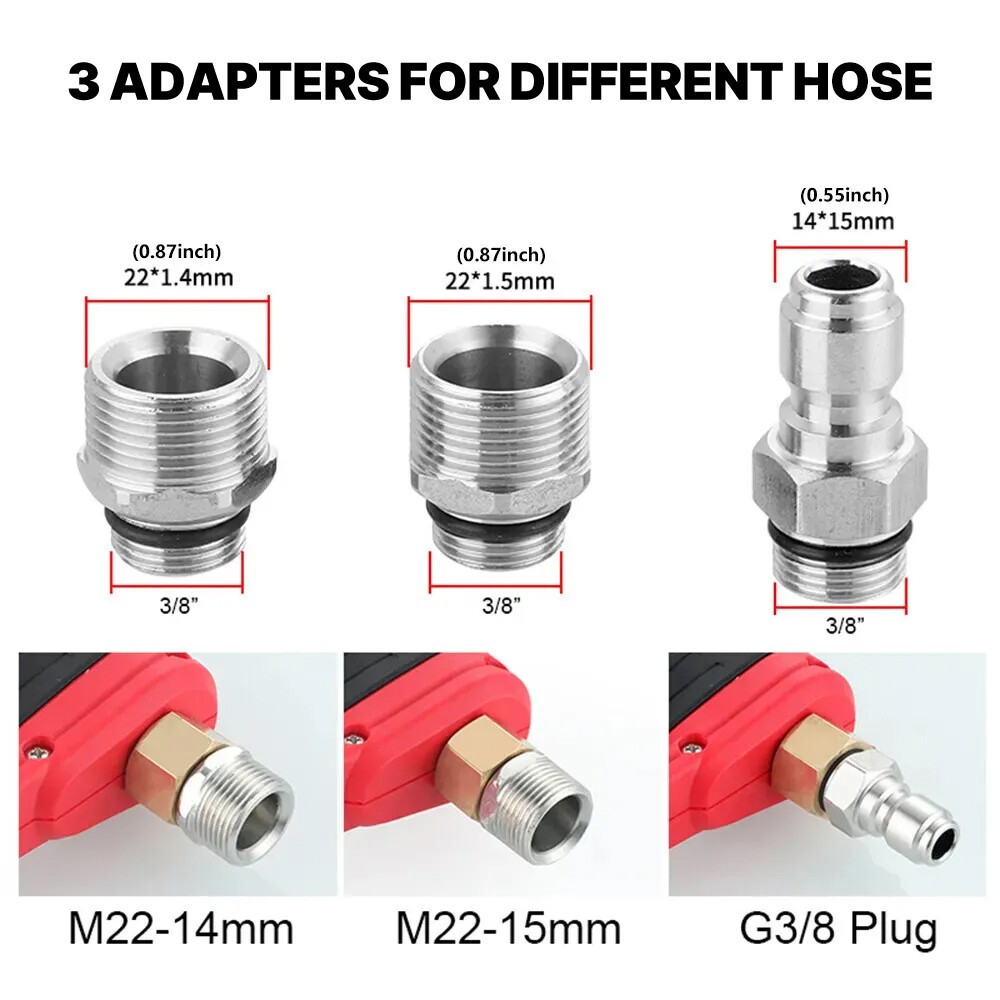 High Pressure 4000PSI Car Power Washer Gun Spray Wand Lance Nozzle and Hose Kit