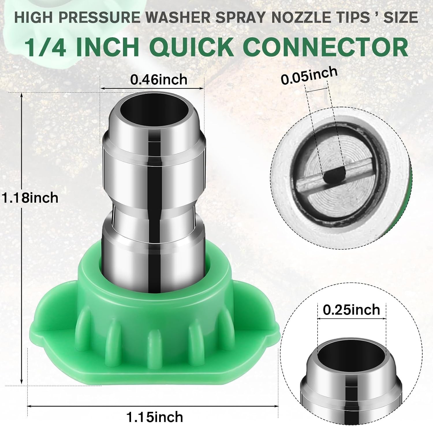Elegant Green 20-Pack Quick Connect Nozzle Tips for 4000 PSI Pressure Washers
