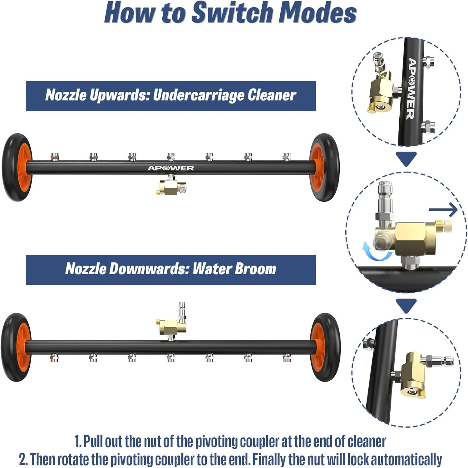24″ Undercarriage Pressure Washer Attachment with Extension Wand, 4000 PSI