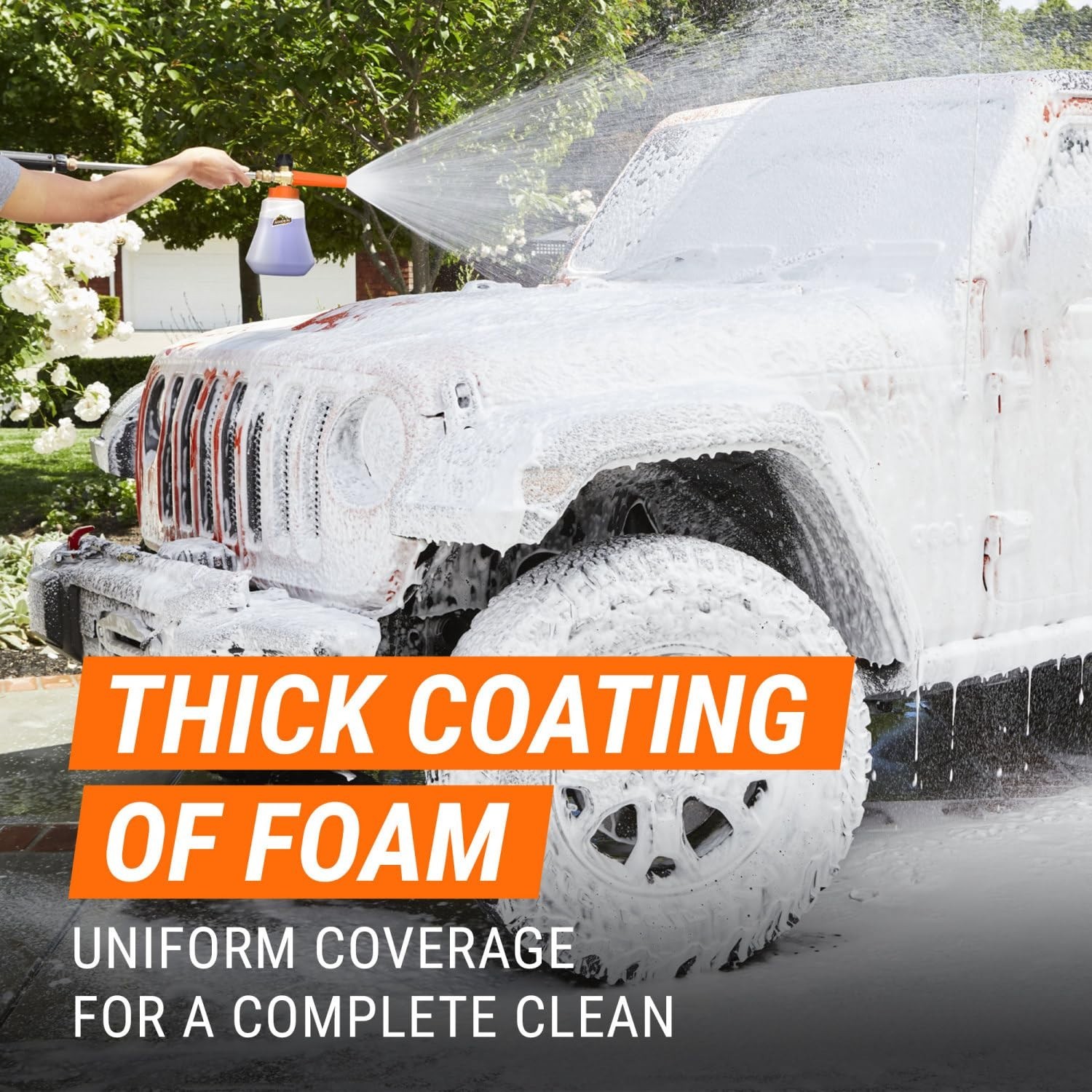2-in-1 Foam Cannon Kit for Garden Hoses & Power Washers | 3-Piece Car Wash Set,
