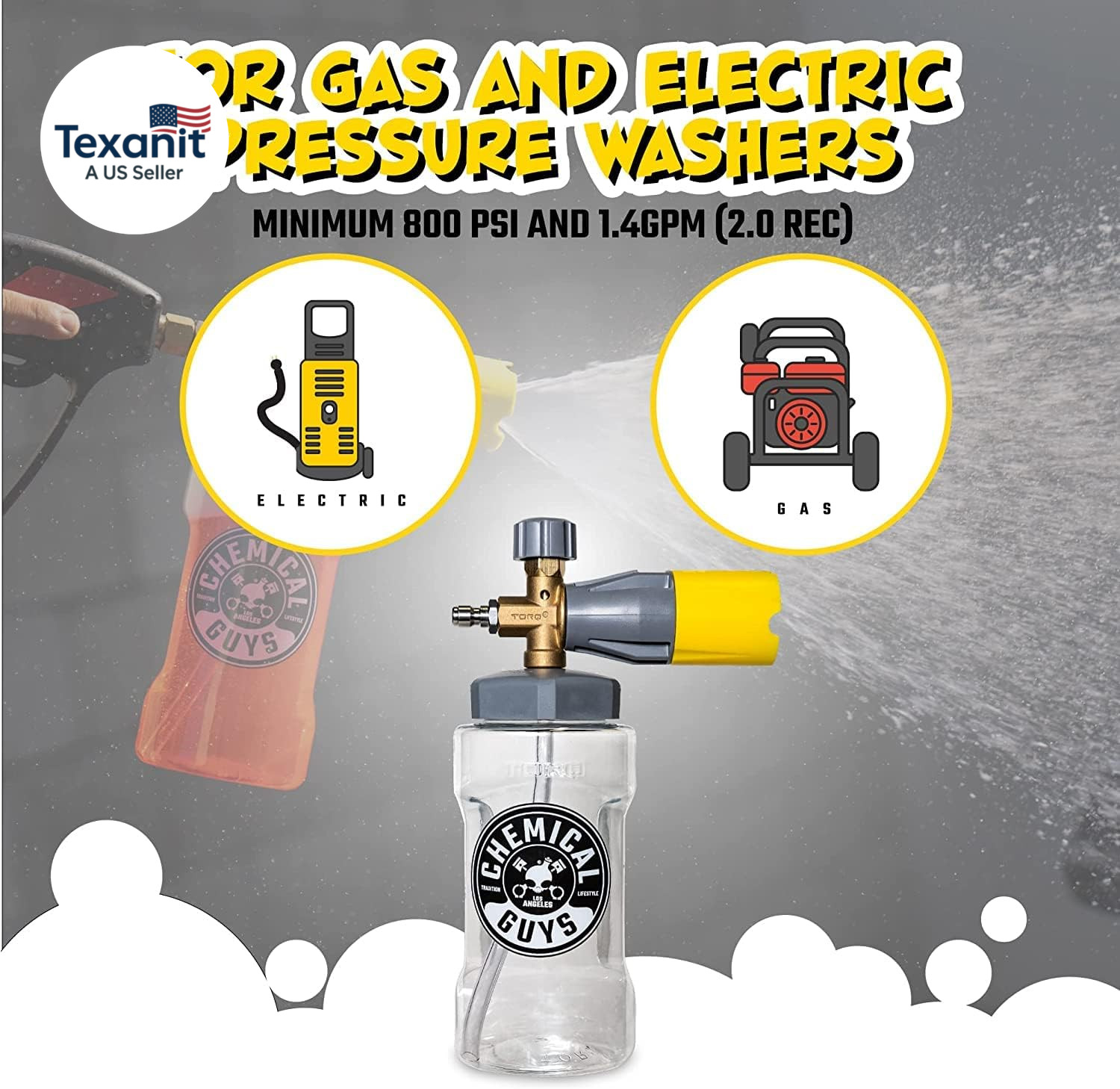 Big Mouth Max Release Foam Cannon – Foam Cannon for Pressure Washer for Car Wash