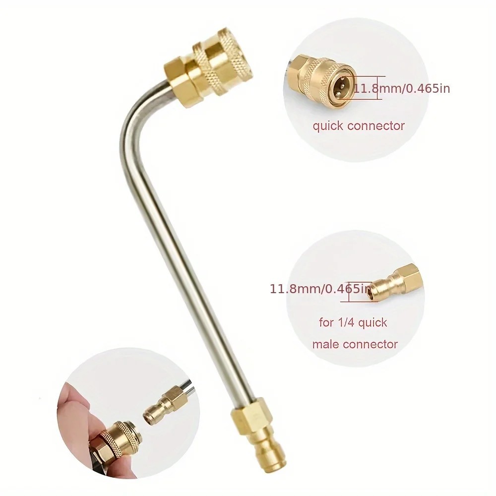 35cm High Pressure Elbow Washer Gutter Cleaner Lance/Wand 1/4″ Quick Connect USA