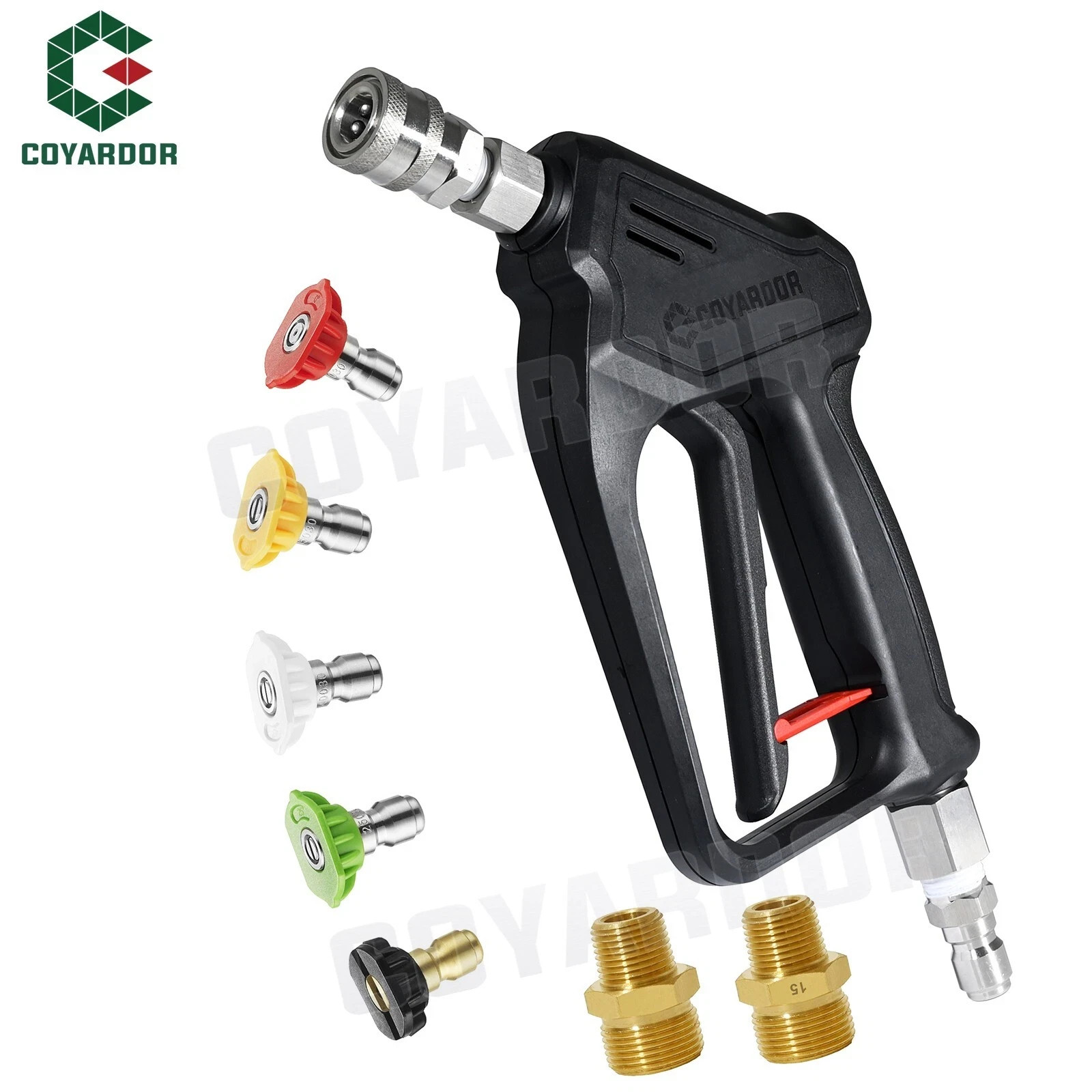 COYARDOR 4000 PSI Power Wash Gun M22-14mm Quick Connect Swivel 3.8″ Plug 6.8 GPM