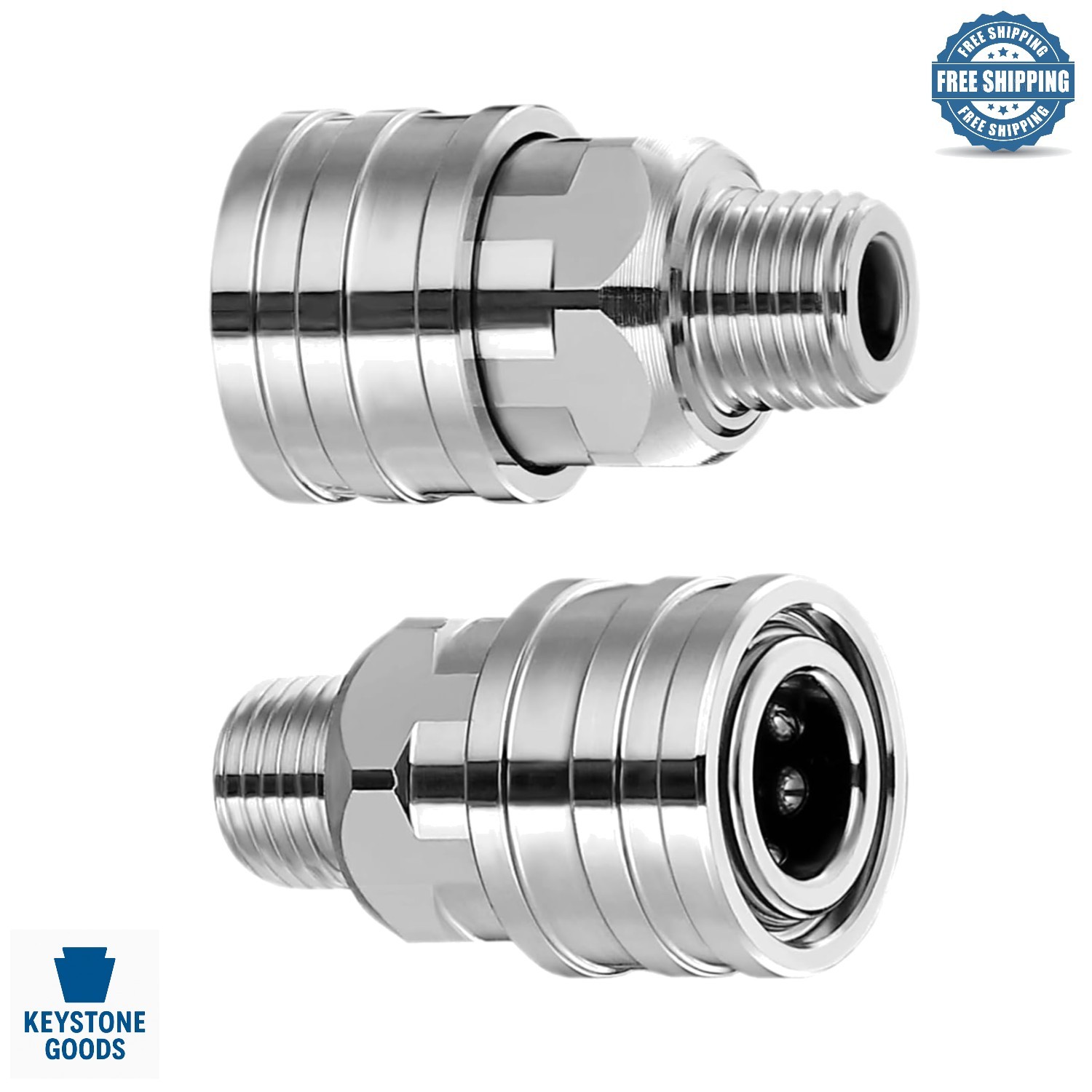 2-Pack Stainless Steel 1/4″ Pressure Washer Quick Connect Fittings Profession…