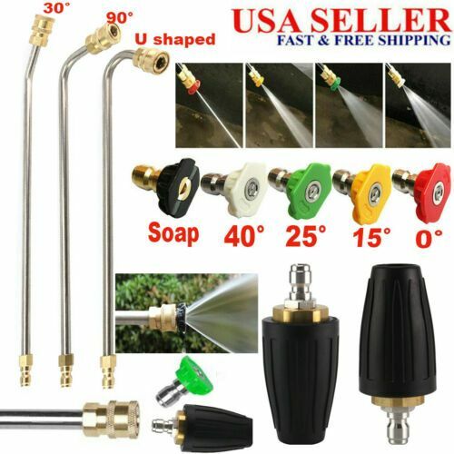 High Pressure Washer Gutter Cleaner Rod/Nozzle For Lance/Wand 1/4”Quick Connect