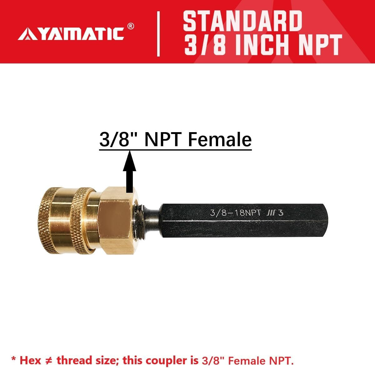 Pressure Washer Adapter 3/8″ Female NPT to 3/8″ Quick Connect Socket, Power Wash