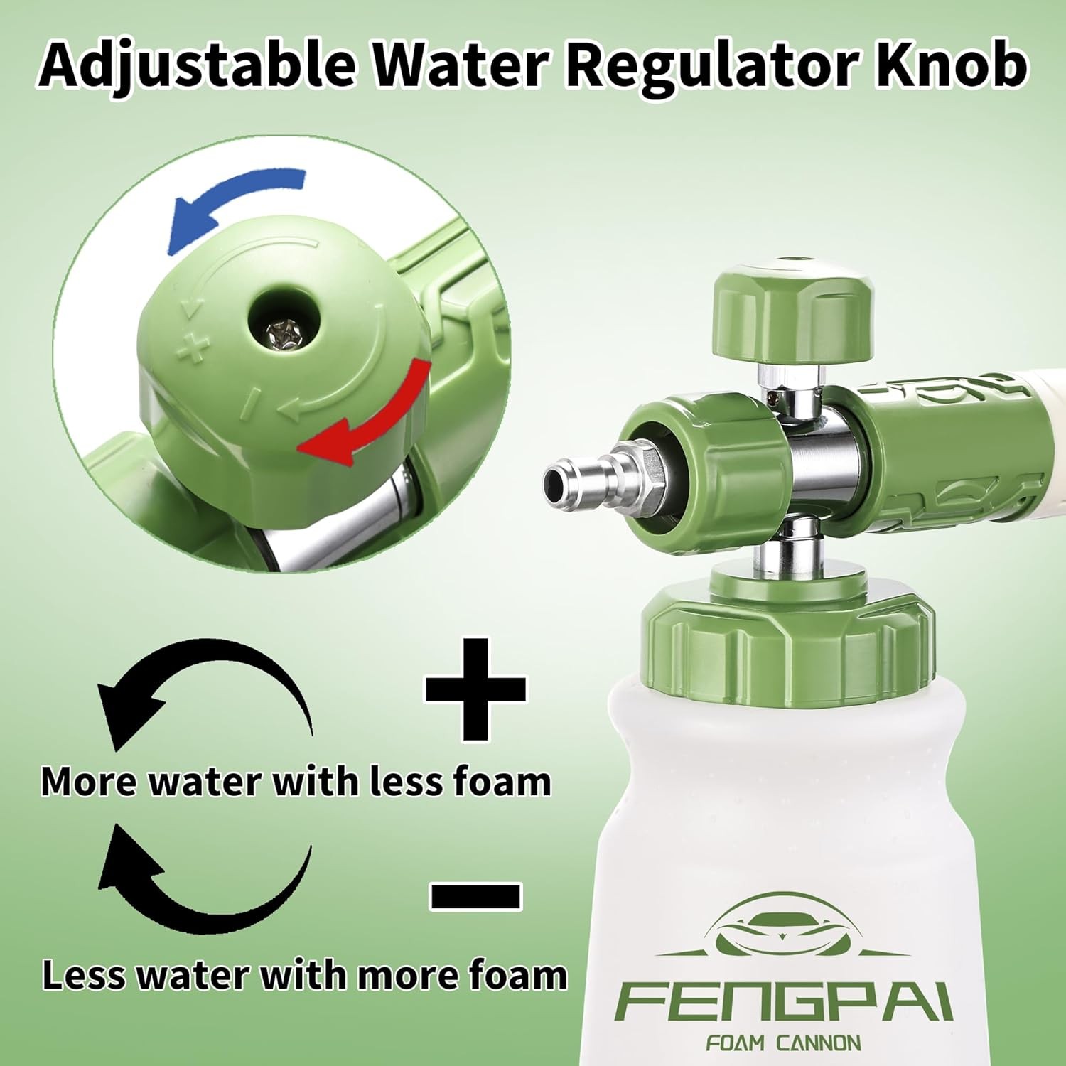 Pressure Washer Foam Cannon with Dual-Connector Accessory & 7 Power Washer Spray