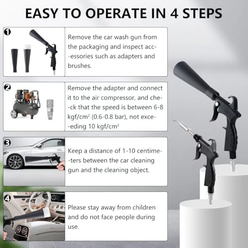 Tornado Detailing Car Cleaning Gun with Metal Nozzle | Interior Drying Air Gun |