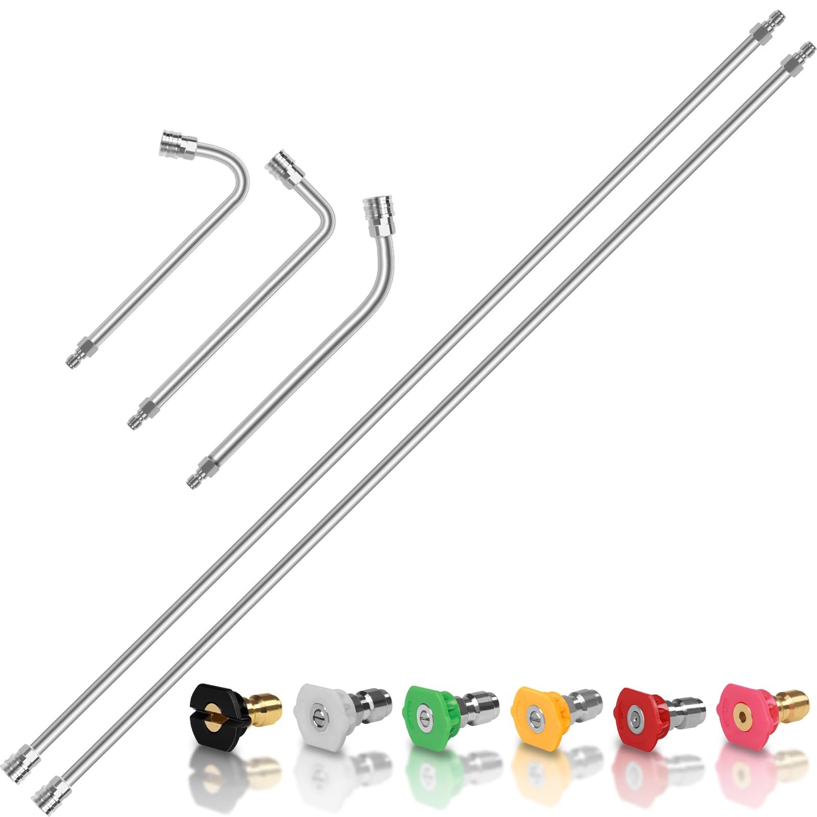 120″ Pressure Washer Extension Wand,2 Pack 60 Inch 120 inches, Sliver